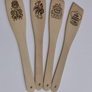 5 PCS of Wooden Spatulas, Wooden Slotted Spatula for Stirring, Mixing, Serving (5Pcs) Wood Kitchen Tools for Everyday Use, Quality Cook Gift for Home, Beech Wood Kitchen Cooking Utensils,