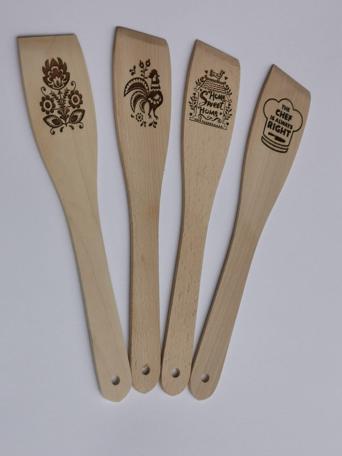 5 PCS of Wooden Spatulas, Wooden Slotted Spatula for Stirring, Mixing, Serving (5Pcs) Wood Kitchen Tools for Everyday Use, Quality Cook Gift for Home, Beech Wood Kitchen Cooking Utensils,