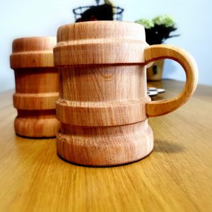 Wooden Beer mug Wooden Beer Fest Mug, Vintage Style Mug, Rustic Beer Mug Wooden Beer Mugs, Top Grade Natural Handmade Drink ware with Handle for Drinking Tea Coffee Wine Beer Hot Drinks for Men/Women