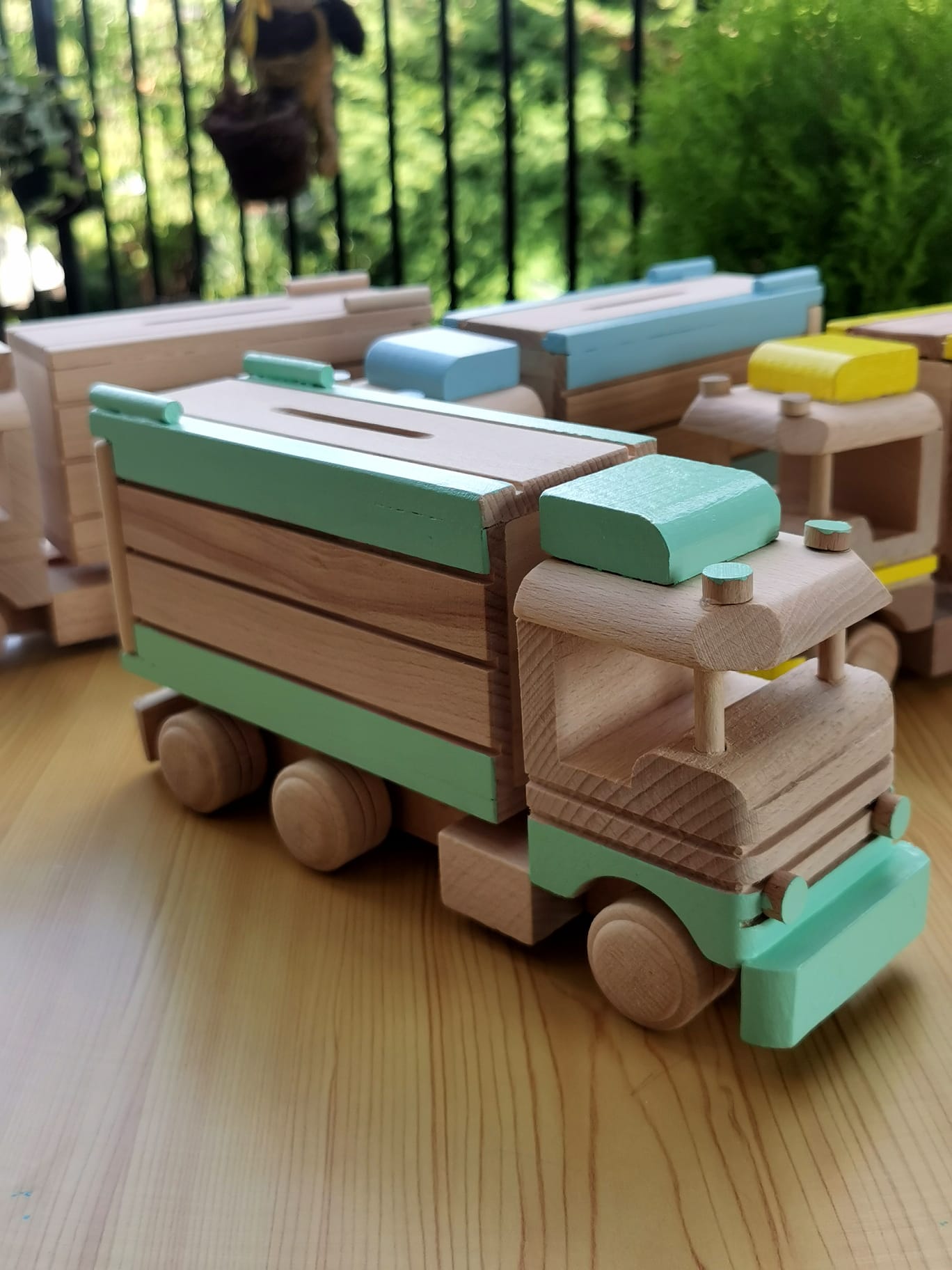 Wooden Truck Toy with piggy bank - Kids Toy Truck Handmade - Push and Play Toy Wooden Toys Kids - Start Saving Money with this Truck Personalized Wood Toy Car, Personalized Toy Gift, Baby Shower Gift